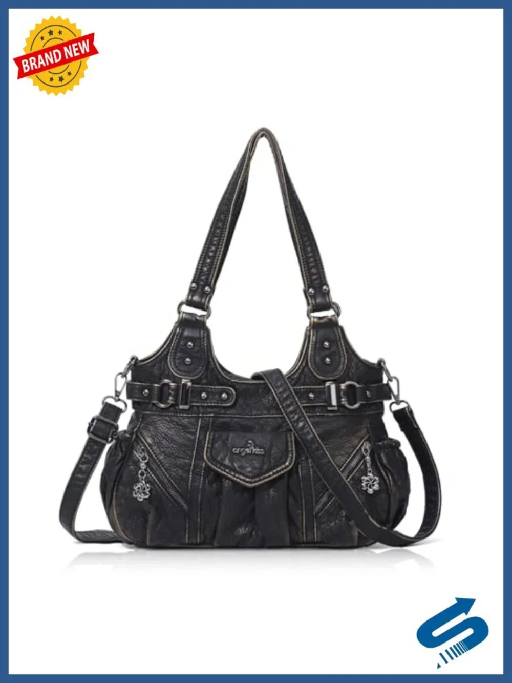 Hobo Shoulder Bag Women Crossbody Purse Adjustable Strap 7 Pockets